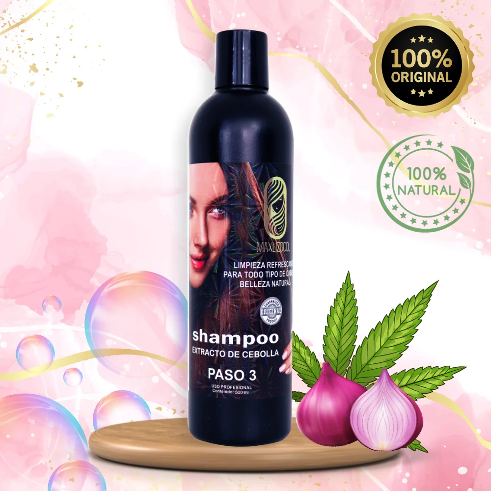 Shampoo sin sal con extracto de cebolla y cannabis x 500 ml